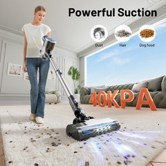 VIPSUN Cordless Vacuum Cleaner with Self-Standing, LED Standard size, Black