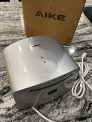 AIKE AK2630 Compact Hand Dryer 1400W – 110V Silver Air Wiper, 2-Pin Plug