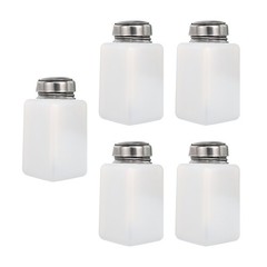 5X 6 Oz/180ml Alcohol Push Down Pump Dispenser Bottle Press White