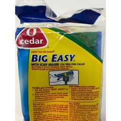 O-Cedar Big Easy Butterfly Sponge Mop Refill with Scuff Eraser Yellow New