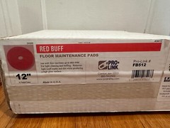 Set of 5 Pro Link FB512 Red Buff 12″ Floor Maintenance Pads Case NOS
