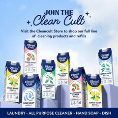 Cleancult Dish Soap Liquid Refills – Plant Based 32 Fl Oz (Pack of 3)