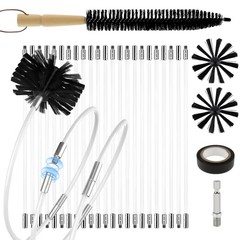 30 Feet Chimney Brush Cleaning Kit 4″ Head 23 Flexible 30 Feet, Black