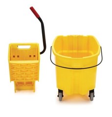 WaveBrake 35 Qt Yellow Mop Bucket with Integrated Wringer and Pour Spout