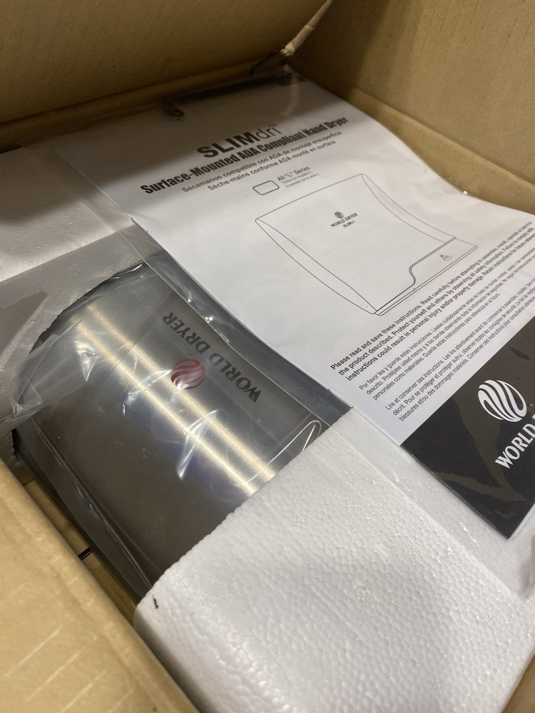 WORLD L-973A Brushed Stainless SLIMdri Hand Dryer (110V-240V); MAKE AN OFFER