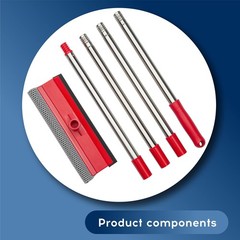Dsv Standard Window Squeegee 2-In-1 Window Cleaner 55 Extension Poles Window