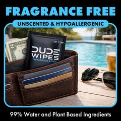 DUDE Wipes On-The-Go Unscented Travel – 30 30 Count (Pack of 1), White