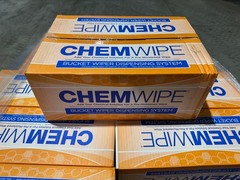 CHEMWIPE Bucket Wiper Dispensing System 6x12x180 Sheets 6 Rolls 1 Printed Bucket