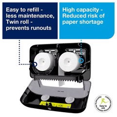 Tork 473208 Coreless High Capacity Bath Tissue Dispenser – Black New