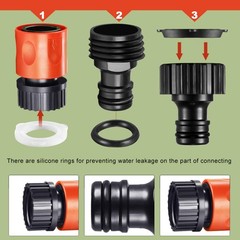 Hotop 16 Pieces Garden Hose Quick Connector 3/4 Inch inch, Red, Black