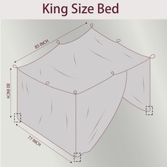 No-See-Um mesh Square Mosquito Net for King Size Bed 2 Openings Netting Mosquito