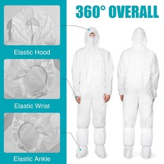 Hazmat Suits 10Pack Disposable Protective Coveralls, Heavy Duty Full Body Pai…