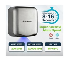 Alpine Industries 400-10-SSB Alpine Hemlock Automatic Hand Dryer – Heavy Duty…