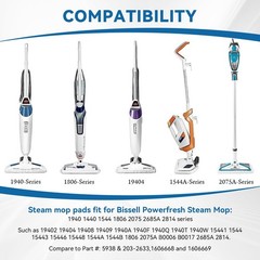 S2U 6-Pack Bissell Steam Mop Pads For Bissell Powerfresh Steam Mop Pads