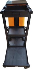 Efficient Black Cleaning Cart with 25-Gallon Waste Bag & Easy Mobility System