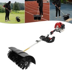 52cc Gas Power Sweeper Broom Driveway Artificial Grass Brush Sweeper Snow Clean