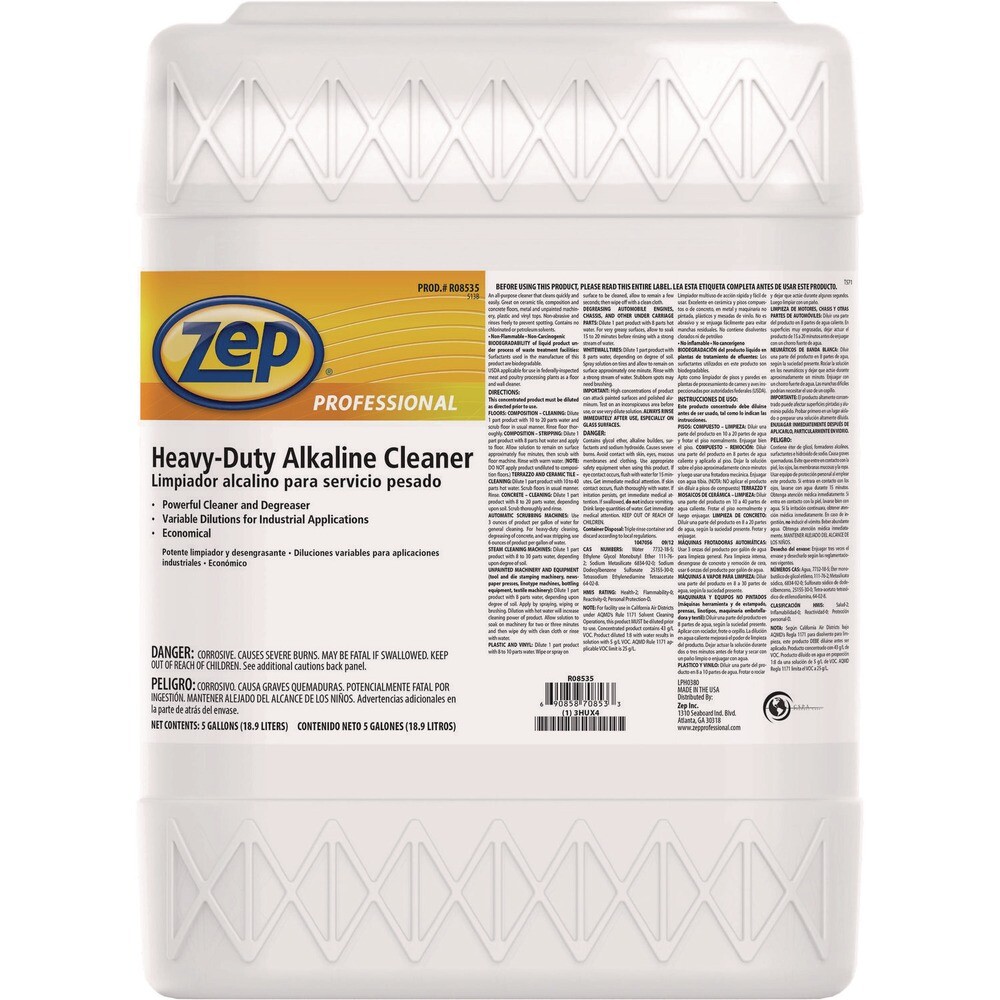 Zep Commercial R08535 5 gal. Pail Heavy Duty Alkaline Cleaner New