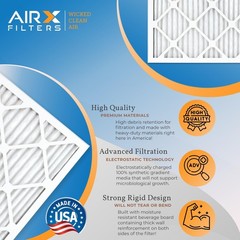 16x25x1 Air Filter by AIRX FILTERS WICKED CLEAN AIR. MERV 13 Electrostatic Pl…