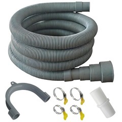 Gray Universal Washing Machine Drain Hose 4.9 Ft Flexible Extension Hose