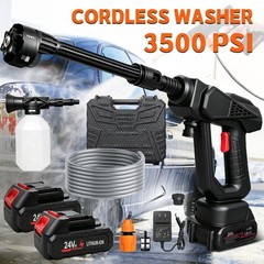 Cordless Pressure Washer, Electric, 2 Rechargeable Batteries, Tool box