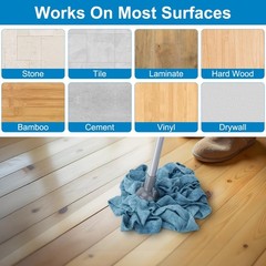 KeFanta Mops for Floor Cleaning,One Mop Handle with 2 Blue 0.8 inches,