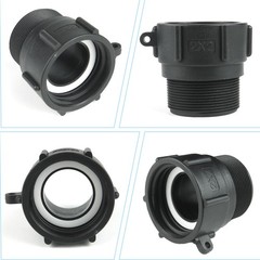 IBC Tote Fittings Adapter 2″ Female Buttress Coarse Thread x 2 inches, Black