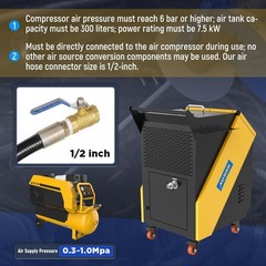 Dry Ice Blasting Cleaning Machine Dry Ice Blaster Cleaner Dual Pressure Gauge