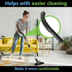 For Miele Vacuum Cleaner Bent End Hose, Plastic Replacement Part, Black
