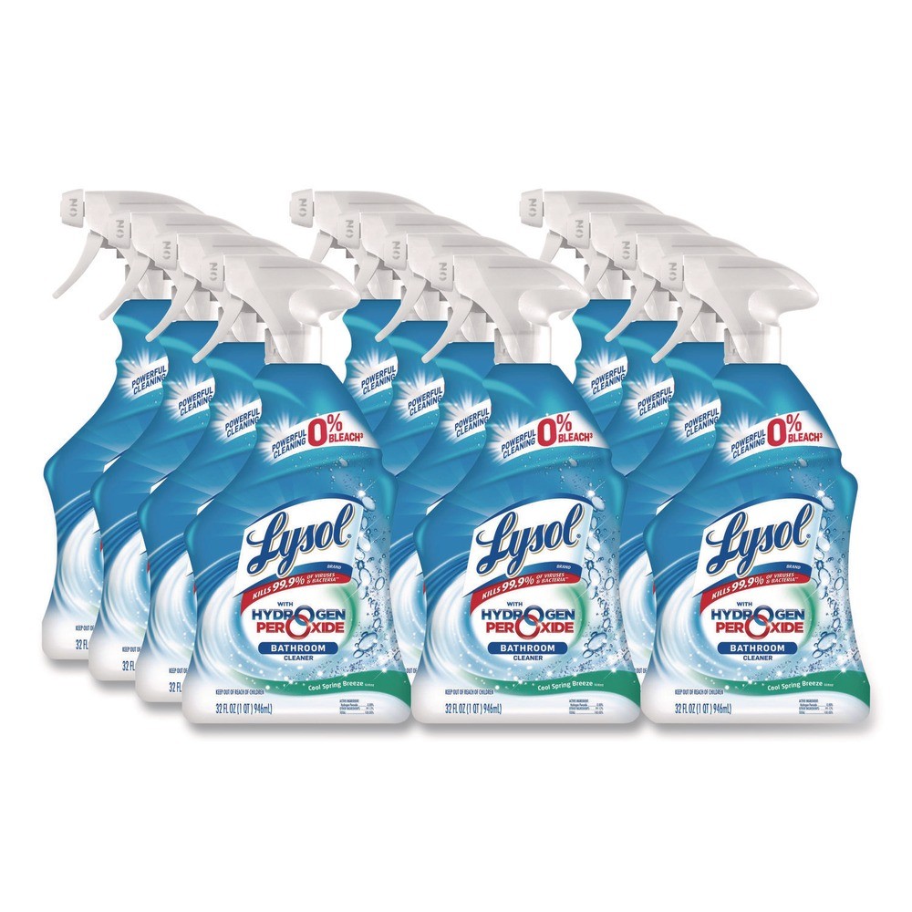 LYSOL Brand 99828CT 32 oz Bathroom Cleaner – Cool Spring Breeze (12/CT) New