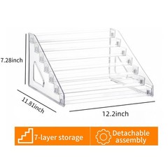 Patravious New 2025 7th Floor Nail Polish Organizer, Acrylic Display white