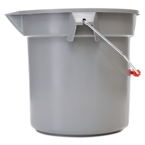 Rubbermaid Commercial 14 Quart Round Utility Bucket, Plastic, Gray, 12″ dia