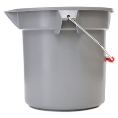 Rubbermaid Commercial 14 Quart Round Utility Bucket, Plastic, Gray, 12″ dia