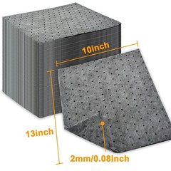 100 PCS Oil Absorbent Pads Weight Dimpled Oil Absorbing Sheets Garage Accesso…
