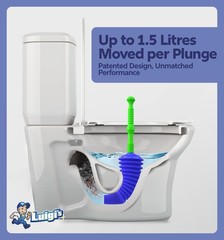 Luigi’s Toilet Plunger – Unclogger Plungers for Bathroom – Heavy Duty Clog Re…
