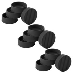 1.5×1.5 Round Rubber Furniture Caster Cups, Anti-Sliding 12 Pcs Black, Black