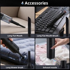 IFTHFOUR Computer Vacuum Cleaner Cordless, Strong Suction & Handheld, Black