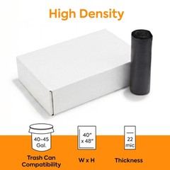 Coastwide 40-45 Gallon Trash Bag 40 X 48 High Density 22 Mic Black 150 Bags/Box