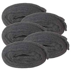 5 Rolls Grade #0000 Steel Wool Total 68Ft Steel Wool Roll for Cleaning, Remove