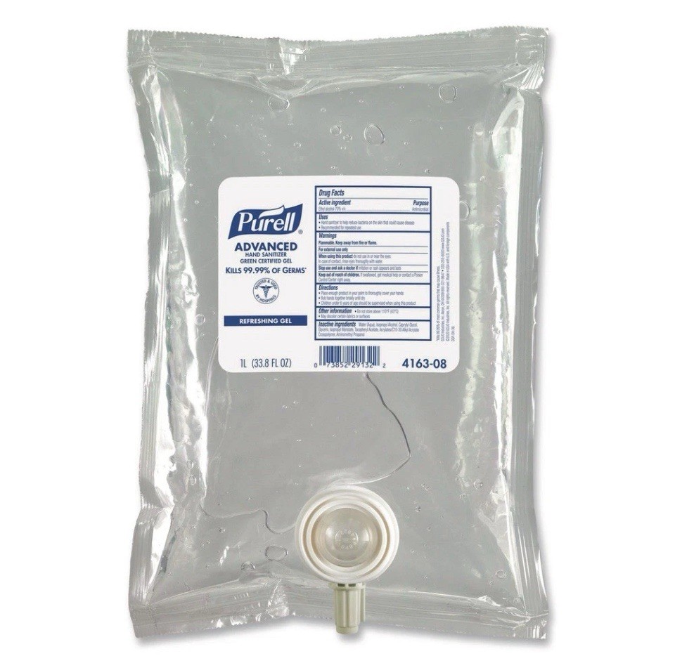 PURELL 416308CT 1000 mL Green Certified Gel Refill for CS2 Dispensers (8/CT) New