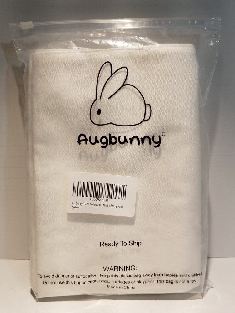 Augbunny Canvas Travel Bag Set Laundry Storage 100 % Cotton 2-Pack