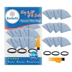 Smilefil 9 Pack 90137 VF2002 Multi-Fit Reusable Dry Vac Disc Filters Blue