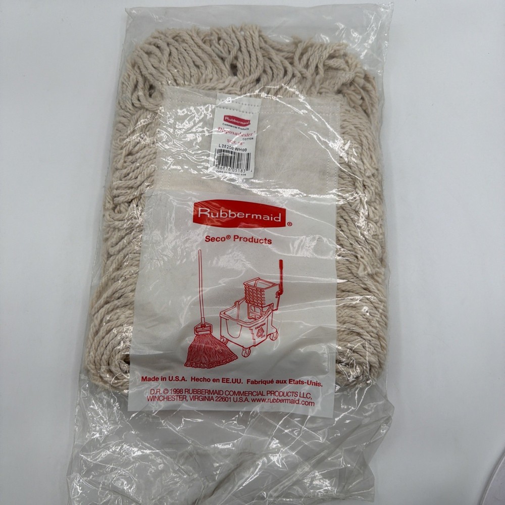 Rubbermaid Seco Disposaduster Cotton Mop Head Pad 18″ 1 Pack