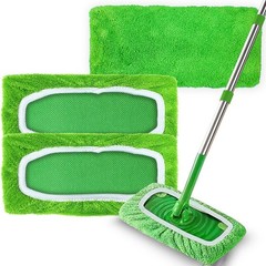 3 Pack Reusable Microfiber Mop Pads Compatible with Swiffer 3 (Green)