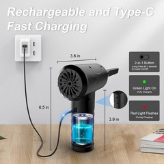 Portable Air Blower, Compressed Air Duster 3 Gear 51000RPM 6000mAh Rechargeab…