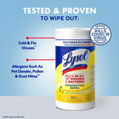 Lysol Disinfecting Wipes Bundle, 80 Count – Home Cleaning Supplies Lemon Lime