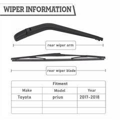 Rear Wiper Arm & Blade Kit,Exact-Fit Replacement for Toyota Prius 2017-2022,O…