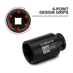 CASOMAN 6-Point 1/2-Inch Drive Deep Impact Socket- 1-5/16 (SAE), CR-MO, 1/2-inch