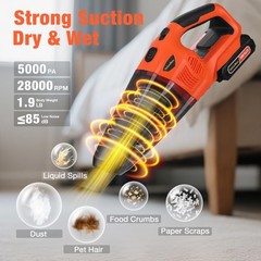 Valuemax Cordless Handheld Vacuum Portable Vacuum Cleaner Dry/Wet Suction 20V