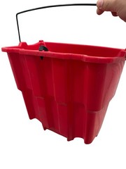 WaveBrake Mop Bucket 4.5 Gal Square Durable Dirty Water Web Molded Plastic Red