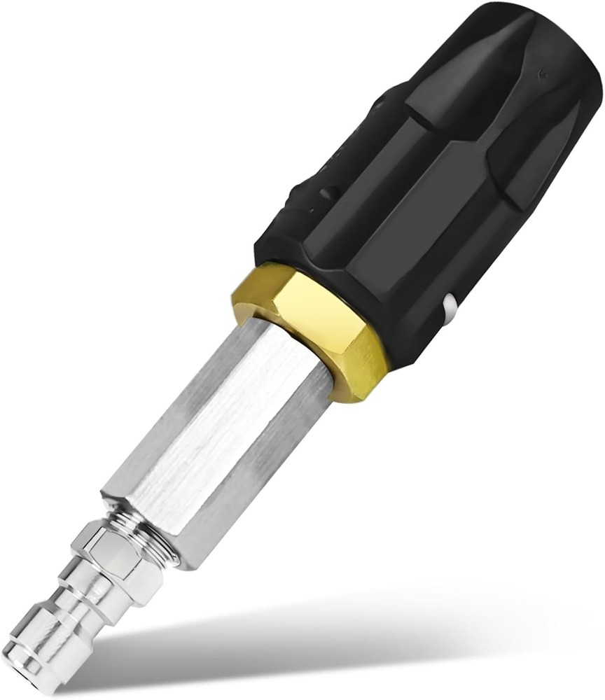 2-3 GPM High Pressure Twist Nozzle, Adjustable Downstream Soft Wash Black